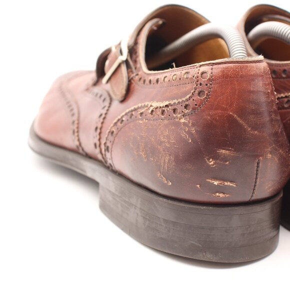 Magnanni Wingtip Monk Strap Men's Size 12 M Brown Leather  Dress Shoes 17157 - Picture 10 of 10